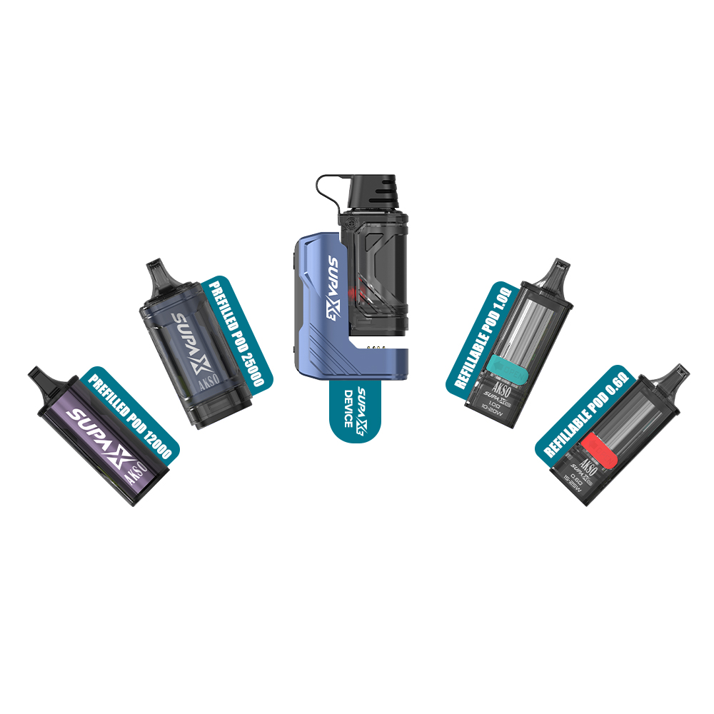 AKSO SUPA X3 OS: kit de cápsulas recargables líder en la industria con gran capacidad de 20 ml