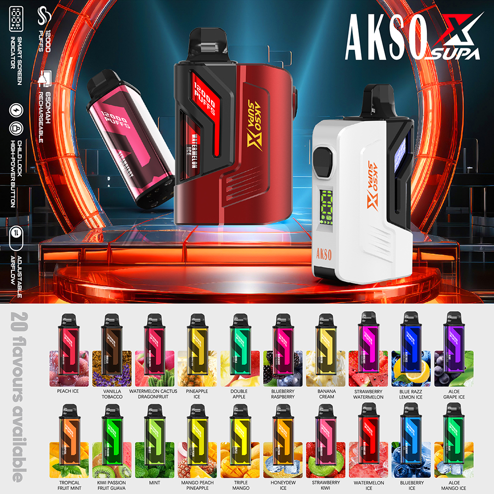 SUPA X - Botón de impulso de 650 mAh (recargable) y 12000 inhalaciones 