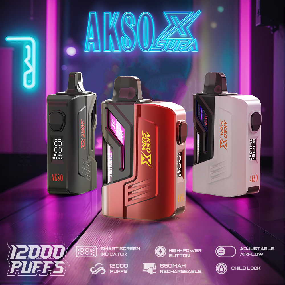 SUPA X - Botón de impulso de 650 mAh (recargable) y 12000 inhalaciones 