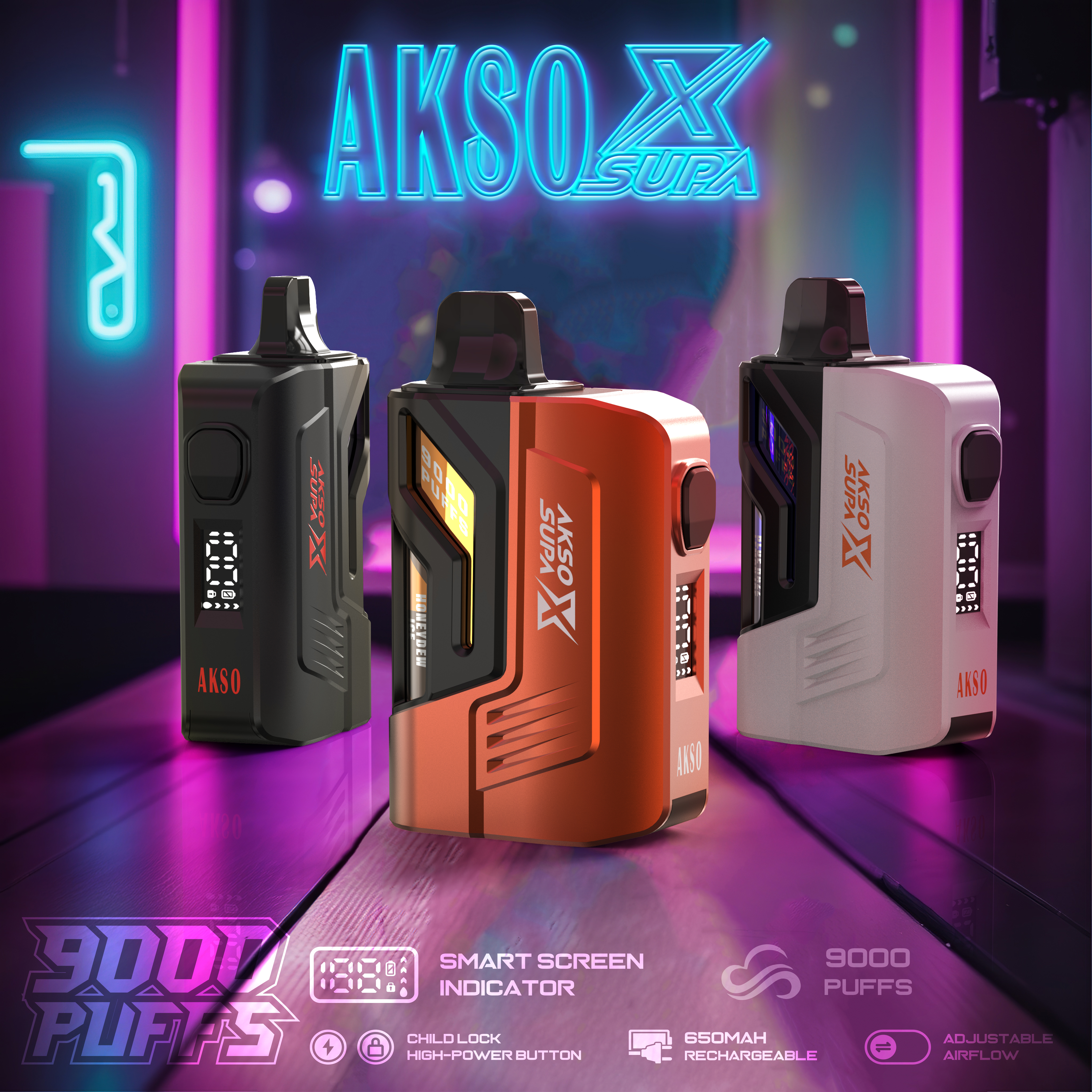 HCigar AKSO SUPA X 650mAh (Recargable) 9000 Puffs 