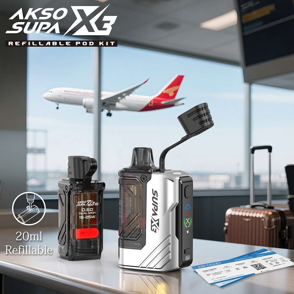 AKSO SUPA X3 OS: kit de cápsulas recargables líder en la industria con gran capacidad de 20 ml
