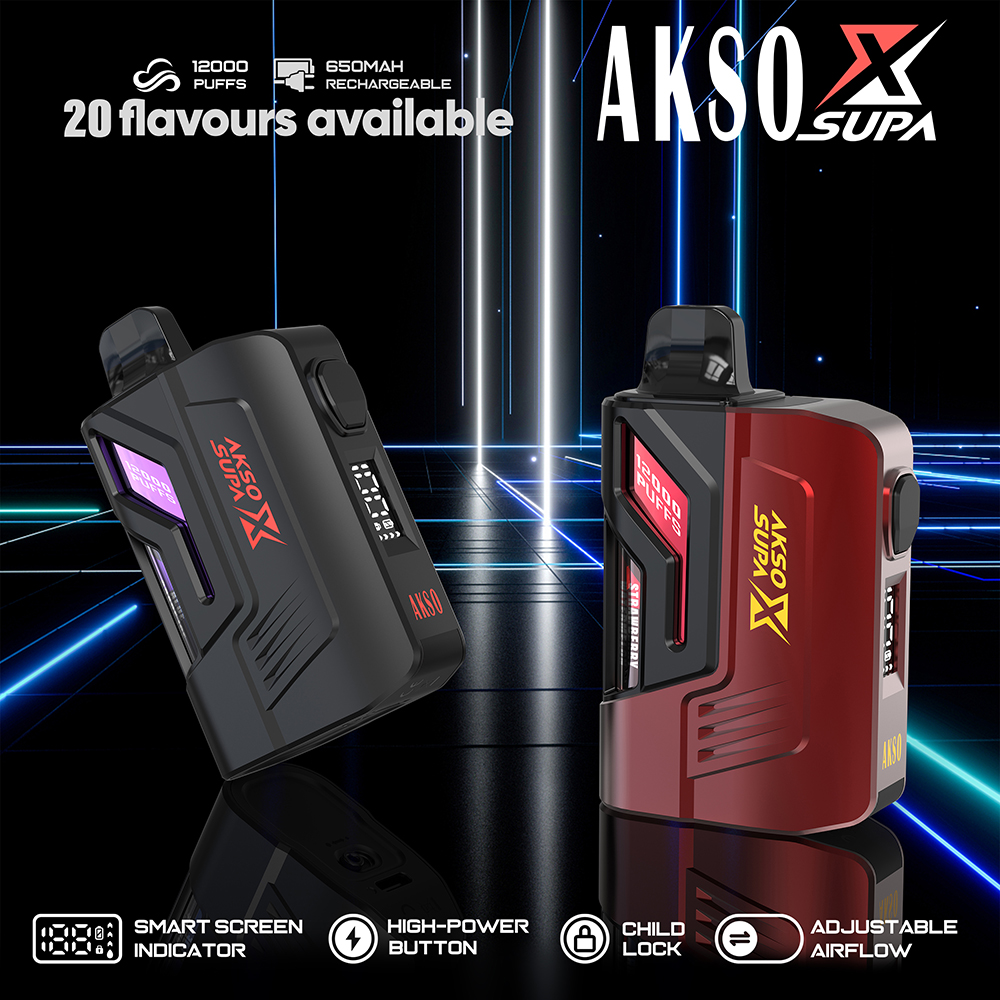 SUPA X - Botón de impulso de 650 mAh (recargable) y 12000 inhalaciones 